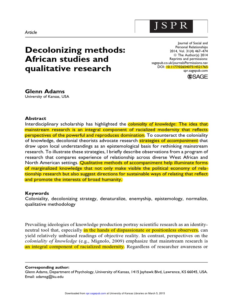 Decolonizing Research Methods _ Decolonizing Methodologies : Research ...