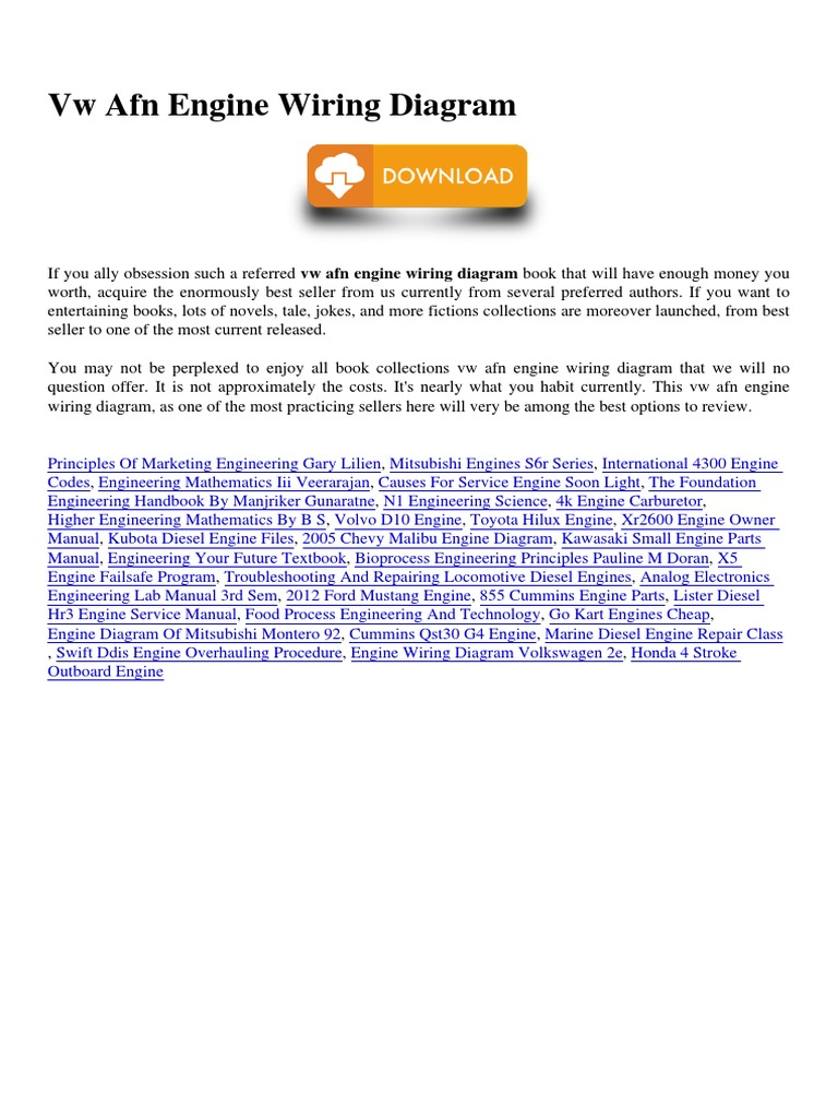 VW AFN Engine Wiring Diagram | PDF