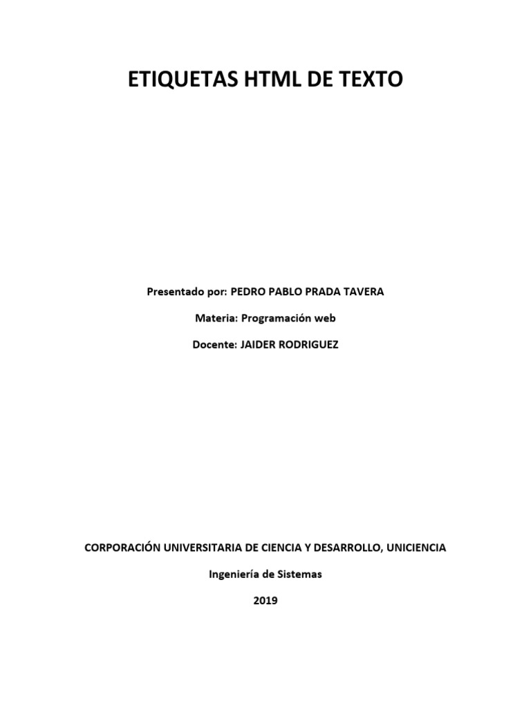 Etiquetas HTML para texto y formato | PDF | HTML | Lenguaje de programación