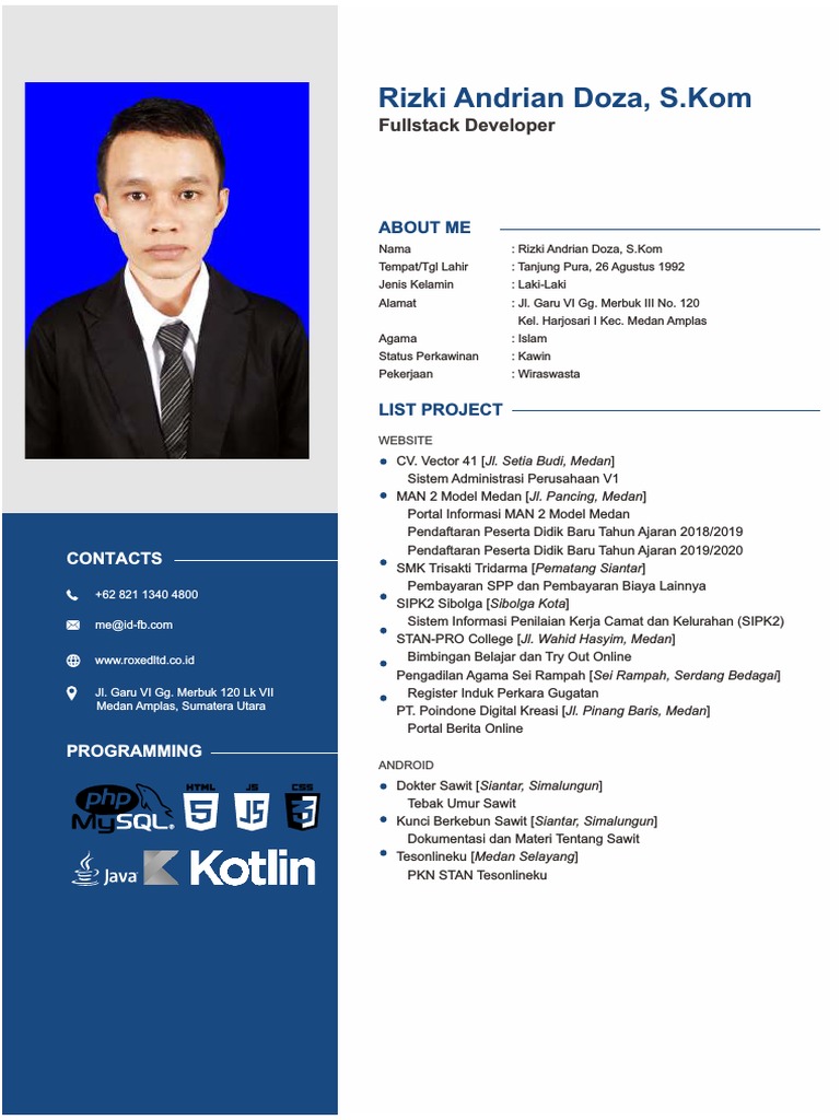 Portofolio Fullstack Developer Rizki Doza | PDF