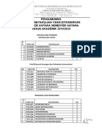 Pengumuman Daftar Matakuliah Yang Ditawarkan Semester Antara Semester Antara TAHUN AKADEMIK 2019/2020