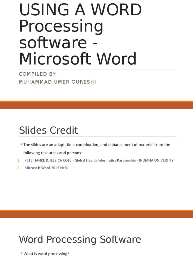 Microsoft Word Basics by Muhammad Umer Qureshi | PDF | Microsoft Word ...