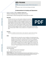 Mindfulness Based Interventions For Anxiety and Depression