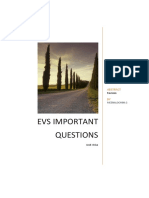 Evs Important Questions: Unit Wise