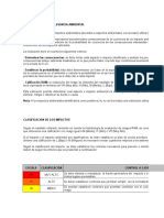 Matriz de Identificacion de Aspectos Ambientales, Valoracion de Impactos Ambientales y Determinación de Controles