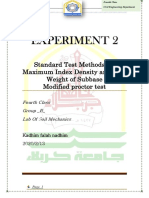 Experiment 2: Standard Test Methods For Maximum Index Density and Unit Weight of Subbase Modified Proctor Test