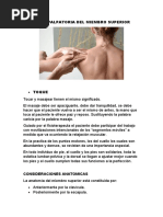 ANATOMIA PALPATORIA DEL MIEMBRO SUPERIOR