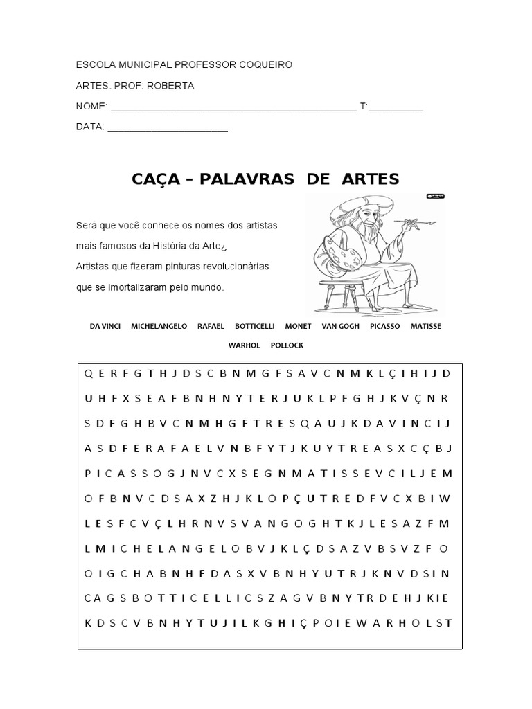 Caça-Palavras de Artistas Famosos | PDF