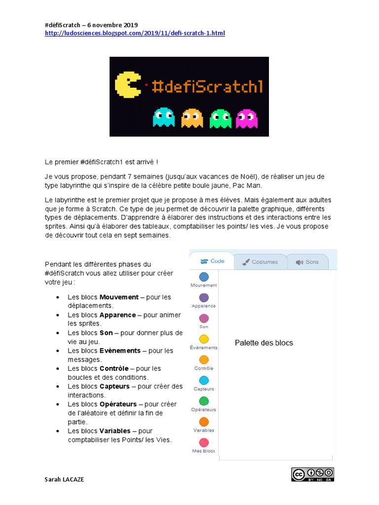 Défi Scratch : Créer un jeu Pac Man | PDF | Variable (informatique ...