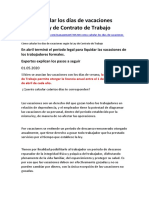 Vacaciones Cómo Calcular Los Días de Vacaciones Según La Ley de Contrato de Trabajo Abril 2020-1