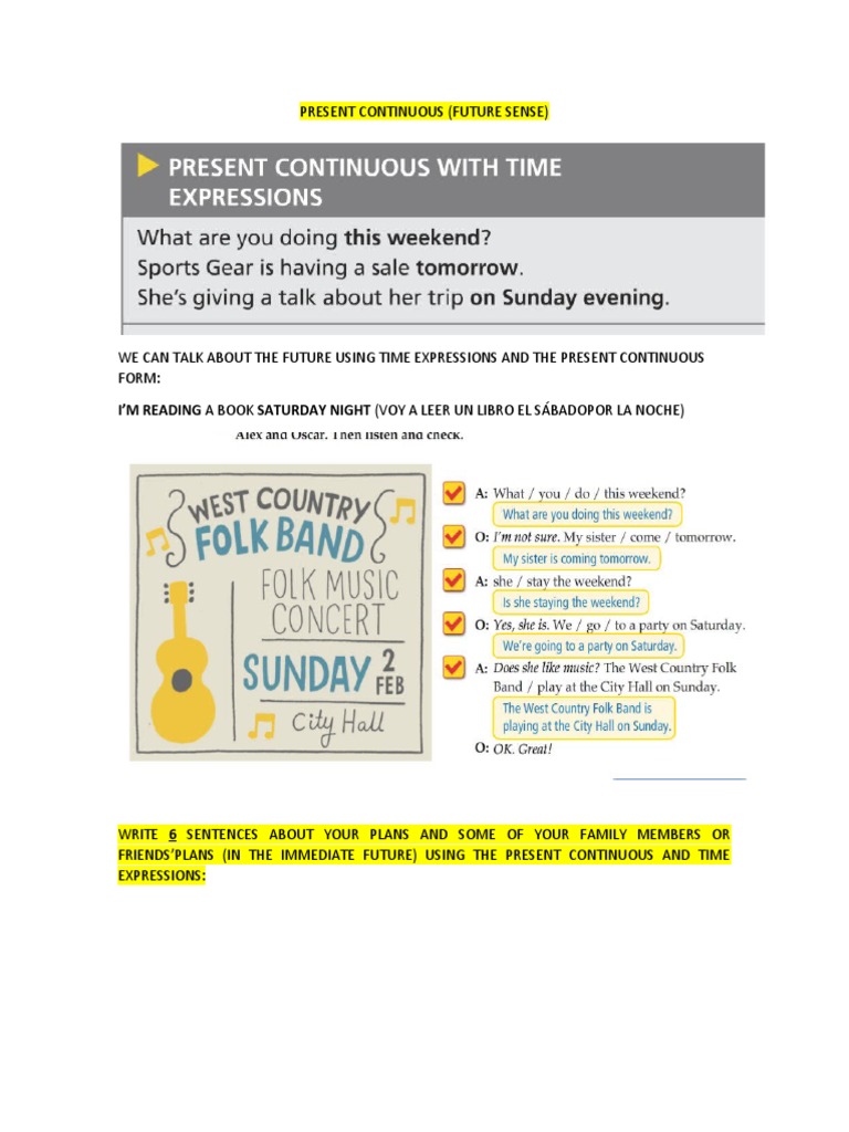 Present Continuous for Future Plans | PDF