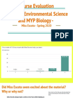 Course Evaluation - Earth & Environmental Science and MYP Biology