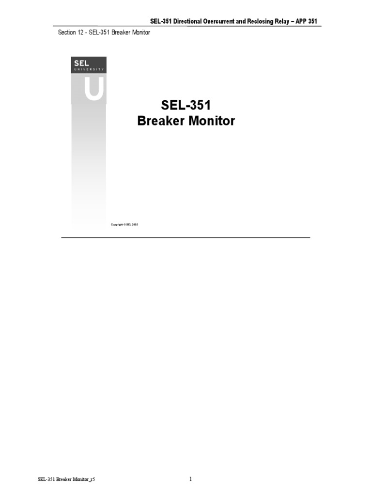 12 - 351 Breaker Monitor - r5 | PDF | Power Engineering | Relay