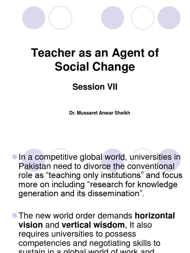 Teachers Driving Social Change in Pakistan | PDF