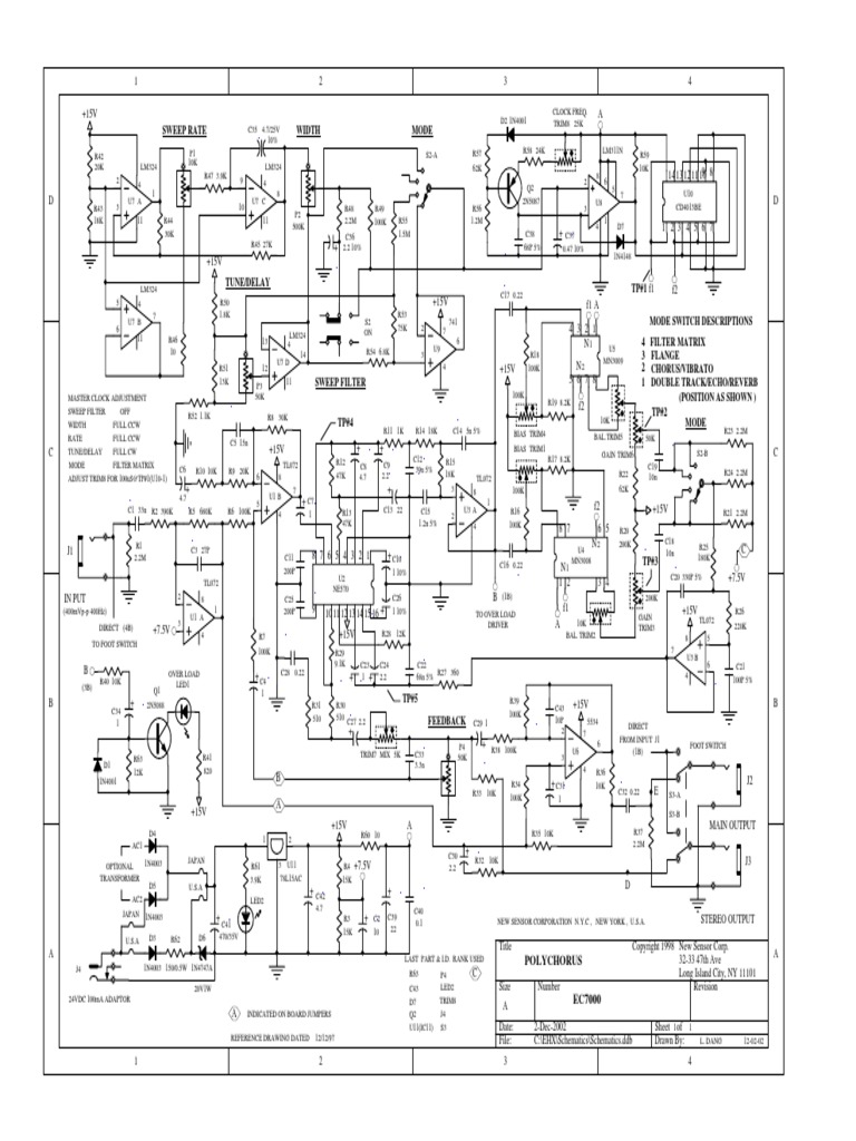 Electro Harmonix Poly Chorus Schematic PDF