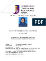 Faculty of Applied Sciences: Analytical Separation Methods (CHM 520)