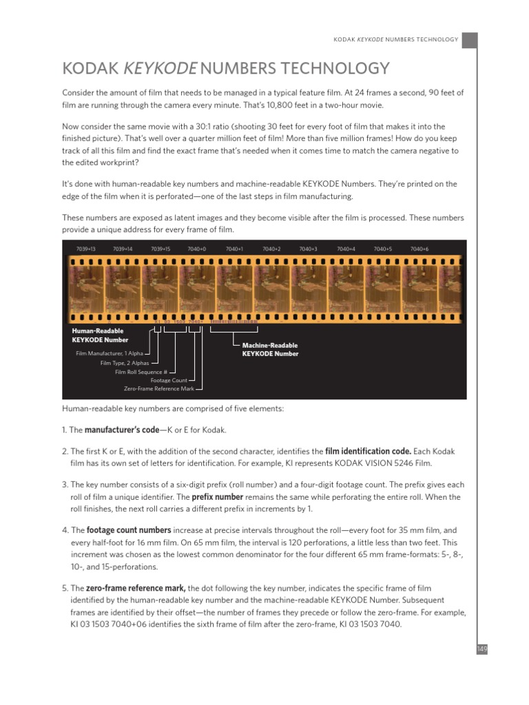 17.Kodak Keycode Numbers Video Filmmaking