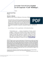 Can Changes in The Cost of Carry Explain theDynamicsofCorporate"Cash"Holdings - Azar 2016 PDF