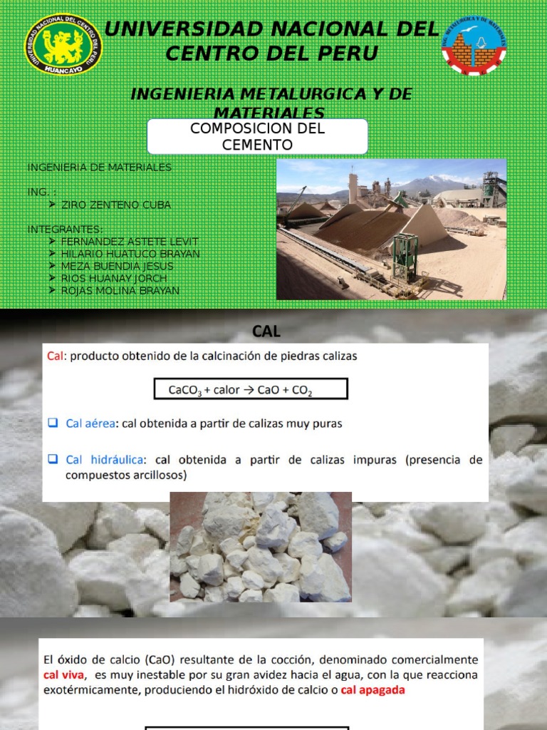 Propiedades y usos del óxido de calcio | PDF | Cemento | Compuestos