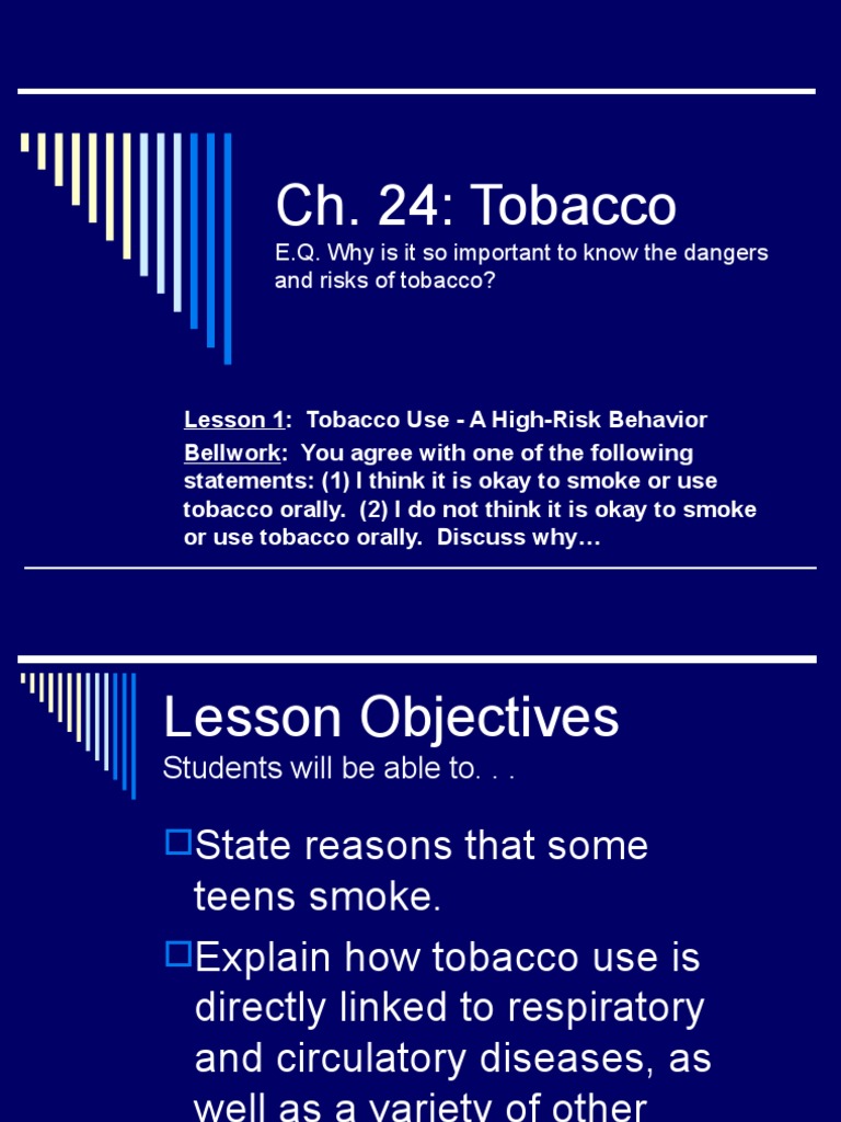 CH 24 - Lesson 1 - Tobacco | PDF | Addiction | Tobacco Smoking