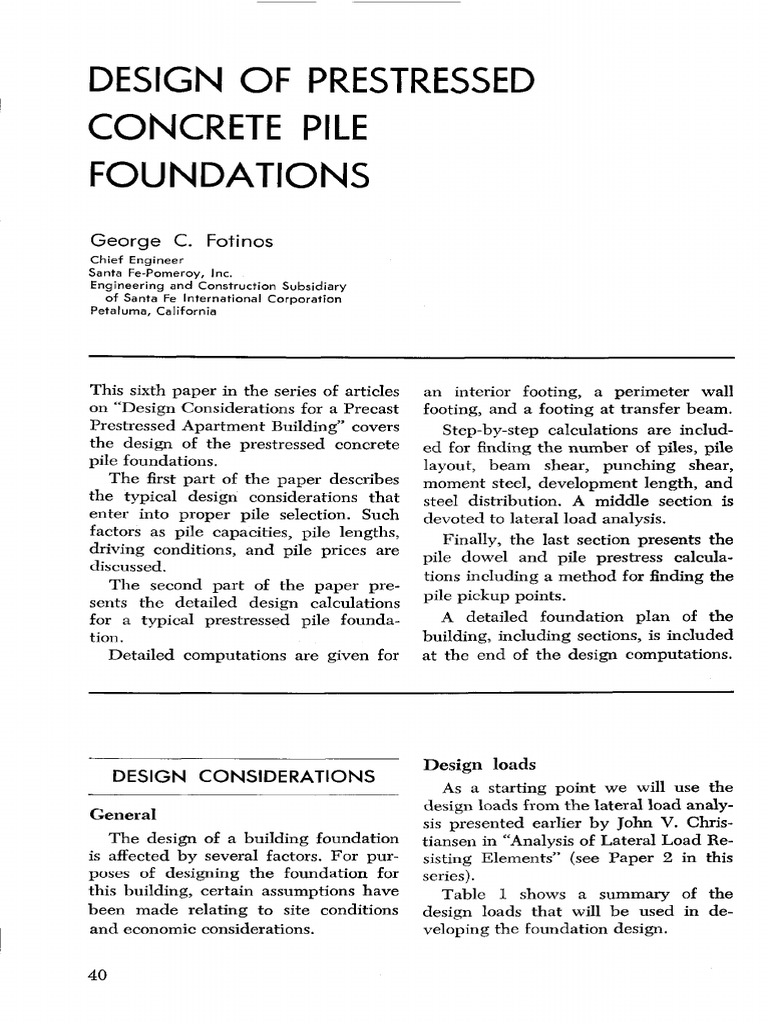 Prestressed Concrete Pile Design Guide | PDF | Deep Foundation | Beam ...