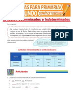 Artículos Determinantes e Indeterminantes para Segundo Grado de Primaria PDF