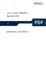 Mark Scheme (Results) Summer 2010: GCE Mechanics M4 (6680/01)