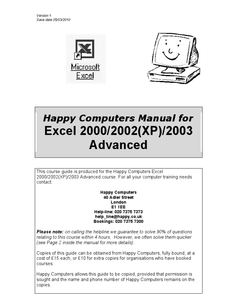 3-Excel (2000) 2002 (XP) - 2003 Advanced | PDF | Spreadsheet | Formula