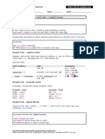 Simple Past Tense Notes