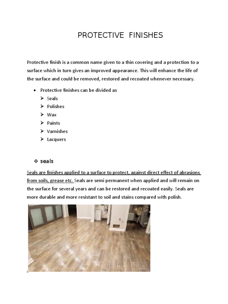 Protective Finishes | PDF