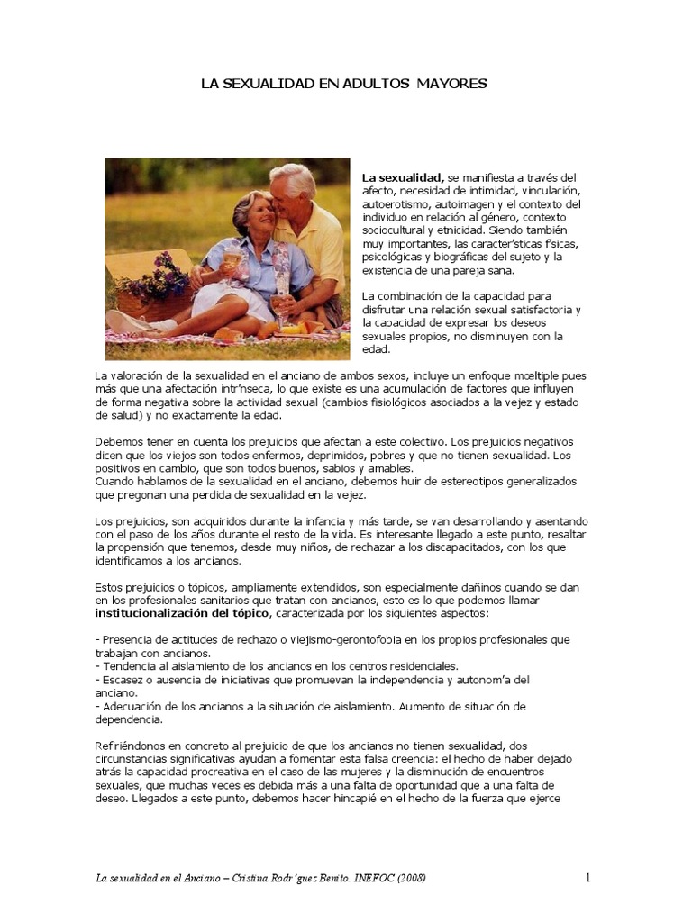 Sexualidad en la Vejez: Mitos y Realidades | PDF | Vejez | La ...