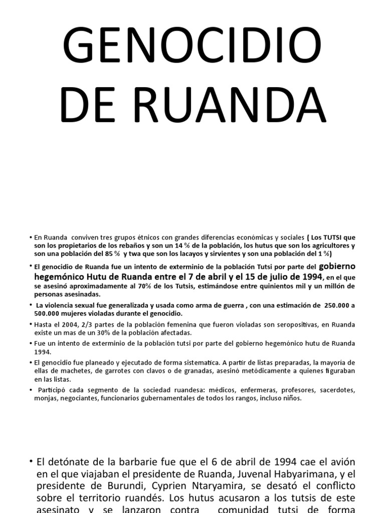 Genocidio en Ruanda y Yugoslavia: Crímenes y Justicia | PDF | Genocidio ...