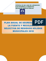 Plan Anual de Segregación en la Fuente y Recolección Selectiva de Residuos Sólidos Municipales 2018 San Juan de Lurigancho