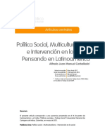 Politica Social y Multiculturalismo e Intervencion Social