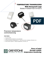 Temperature Transducers With Honeywell Logo Models HTE500/HTE511/HTE512