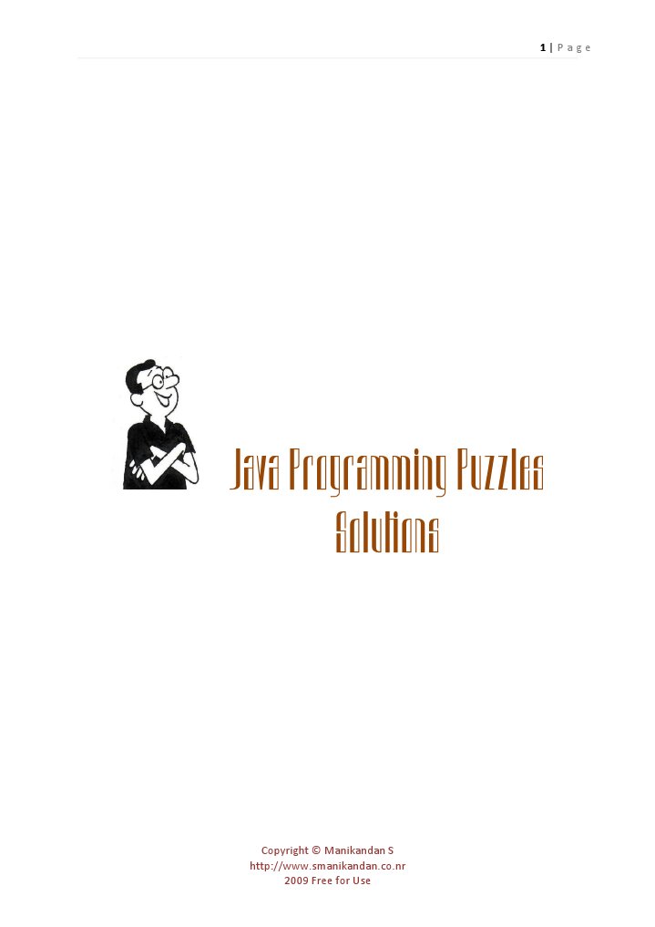 Java Programming Puzzles Solutions | PDF | Java (Programming Language ...