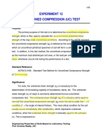 Experiment 12 Unconfined Compression (Uc) Test: Purpose