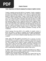 Chapter Proposal Topic: Importance of Natural Language Processing in Cognitive Systems