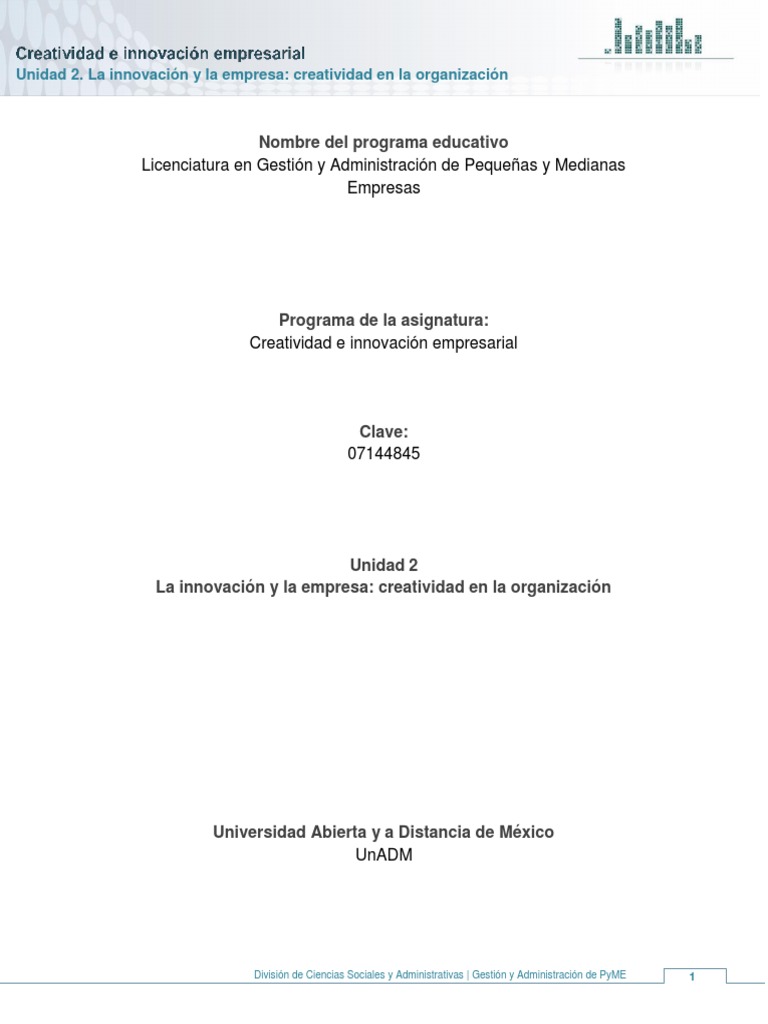 Gcie U2 CN | PDF | Innovación | Creatividad