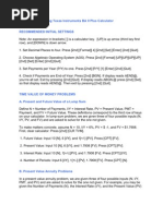 Instructions For Using Texas Instruments BA II Plus Calculator