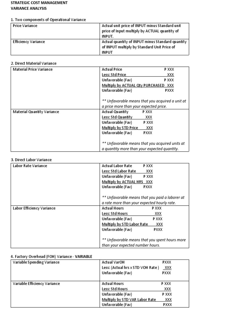 Variance Analysis in Cost Management | PDF | Variance | Business Economics