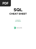 SQL Cheat Sheet For Data Scientists by Tomi Mester 2019 PDF