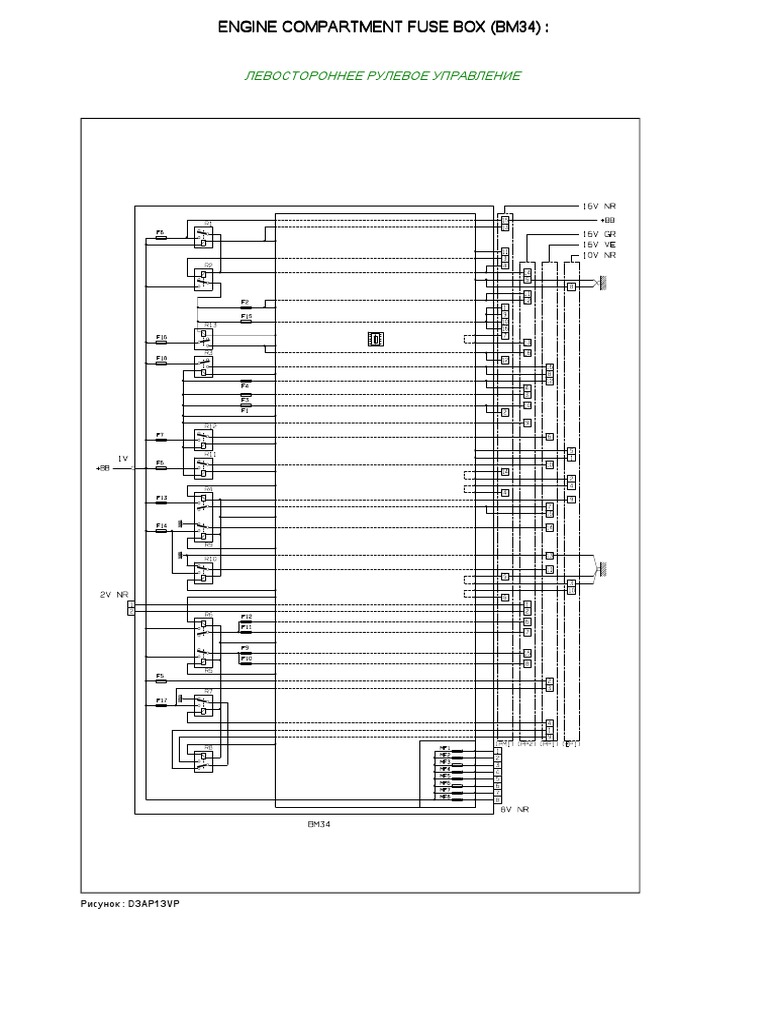 Peugeot BM34 Engine Fuse Box Diagram | PDF | Diesel Engine | Fuel Injection
