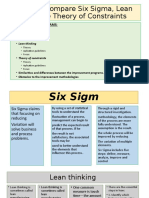 How To Compare Six Sigma, Lean and The Theory of Constraints