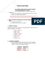 Partial Exam Guide: According With The Vocabulary of Unit 4