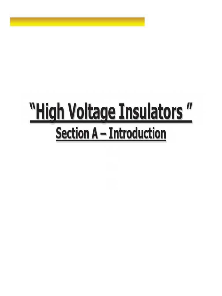 Types of High Voltage Insulators | PDF | Insulator (Electricity) | Ceramics