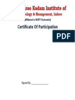 Certificate of Participation in Seminars