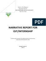 Narrative Report For Ojt/Internship: College of Business and Accountancy