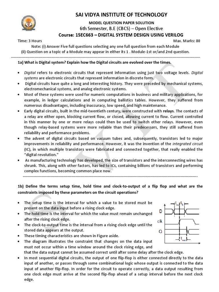 Digital System Design Exam Solutions | PDF | Field Programmable Gate ...