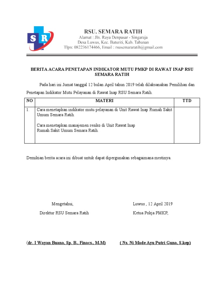 BERITA ACARA Ranap | PDF